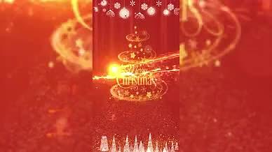 金色粒子闪耀圣诞竖版动态海报视频的预览图